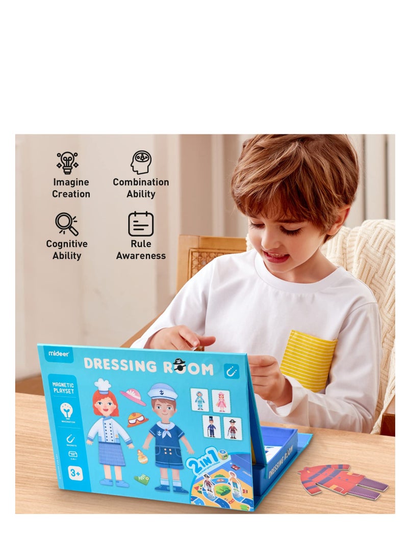 SYOSI Magnetic Toys, Board Games for Kids, Magnetic Puzzles Toys for Preschool Education, Mix and Match Costume Dress Up Pretend Play Set with Storage Case, Multifunctional Packing Design (50 pcs)  - Image 2