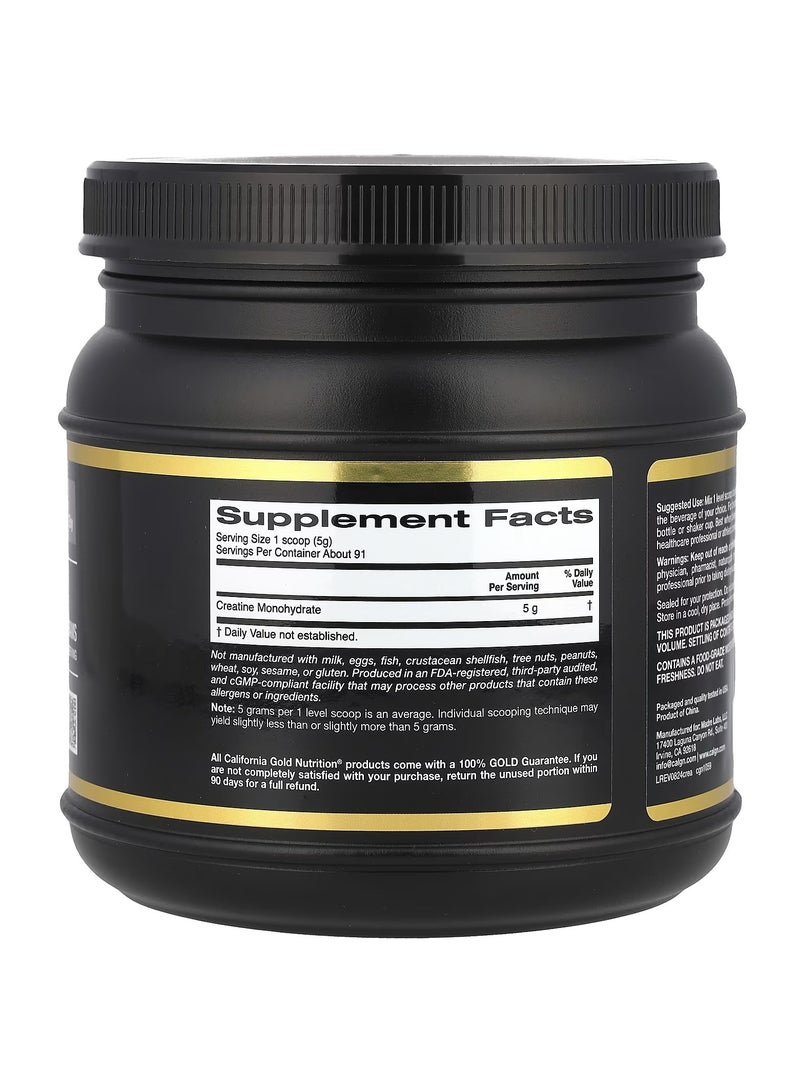 California Gold Nutrition Sport Creatine Monohydrate Unflavored 1 lb 454 G - Image 2