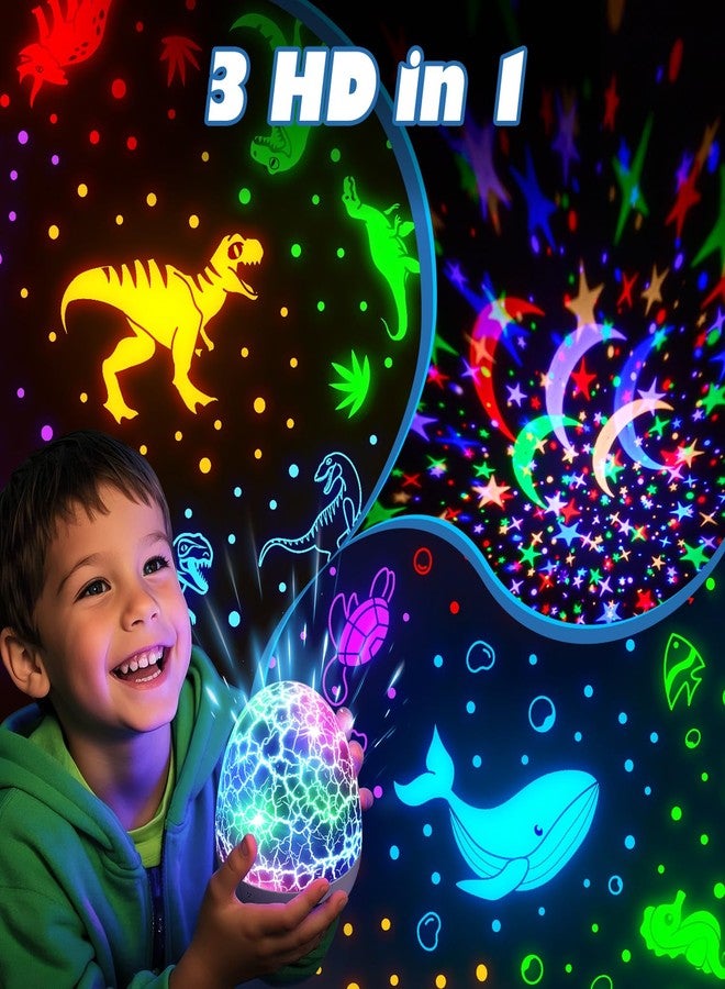 PIKOY Dinosaur Toys for Kids 3-5 Easter Gifts for Kids Toys Night Light Projector Dinosaur Eggs Easter Eggs Night Light for Kids | 15 Sounds & 3D Films | 31Colors & Remote Control | Easter Toys - Image 4