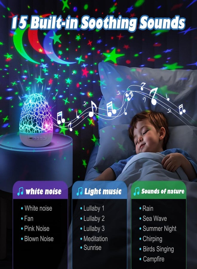 PIKOY Dinosaur Toys for Kids 3-5 Easter Gifts for Kids Toys Night Light Projector Dinosaur Eggs Easter Eggs Night Light for Kids | 15 Sounds & 3D Films | 31Colors & Remote Control | Easter Toys - Image 3