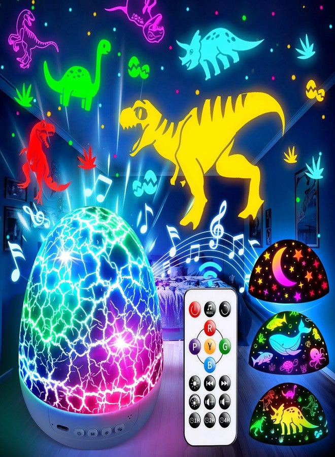 PIKOY Dinosaur Toys for Kids 3-5 Easter Gifts for Kids Toys Night Light Projector Dinosaur Eggs Easter Eggs Night Light for Kids | 15 Sounds & 3D Films | 31Colors & Remote Control | Easter Toys - Image 1