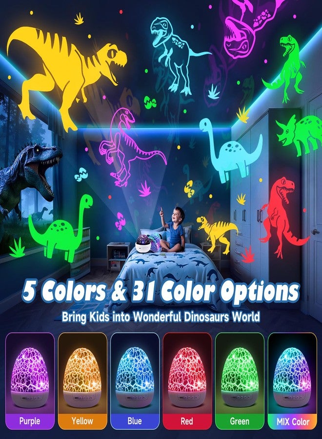 PIKOY Dinosaur Toys for Kids 3-5 Easter Gifts for Kids Toys Night Light Projector Dinosaur Eggs Easter Eggs Night Light for Kids | 15 Sounds & 3D Films | 31Colors & Remote Control | Easter Toys - Image 2