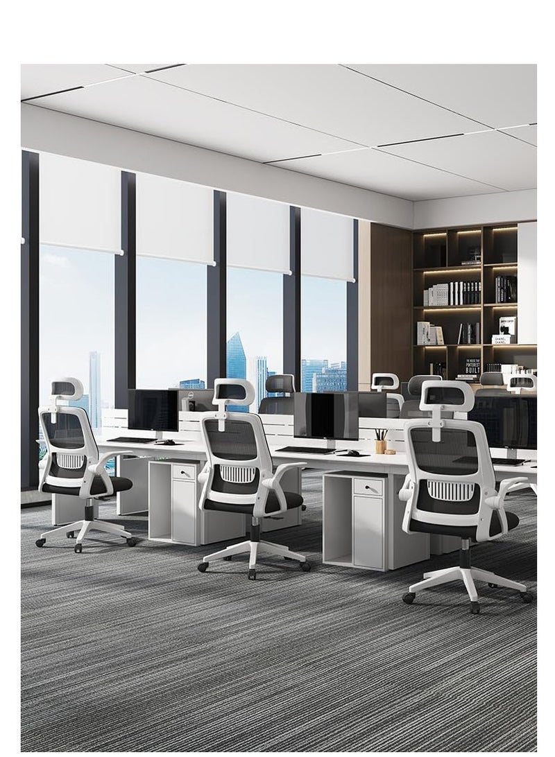 بينغ جنرال كرسي مكتبي ، كرسي مكتب تنفس شبكة كرسي مكتب أسود / أبيض - Image 3