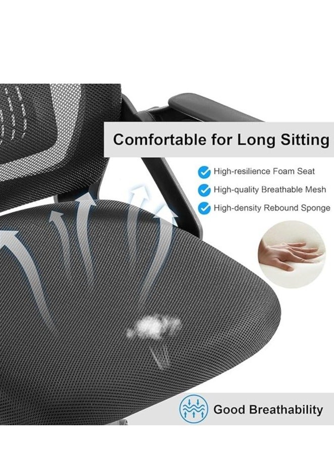 بينغ جنرال كرسي مكتبي ، كرسي مكتب تنفس شبكة كرسي مكتب أسود / أبيض - Image 4