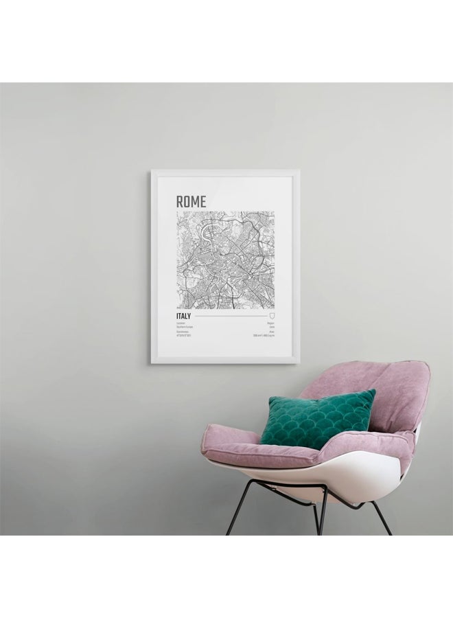 آرت دیکور  ديكور فني مؤطر، صورة فنية جميلة مطبوعة لخريطة مدينة روما، ملصق حضري حديث لإيطاليا، هدية سفر، ديكور جداري لغرفة المعيشة، المكتب، غرفة النوم، الفندق - Image 3