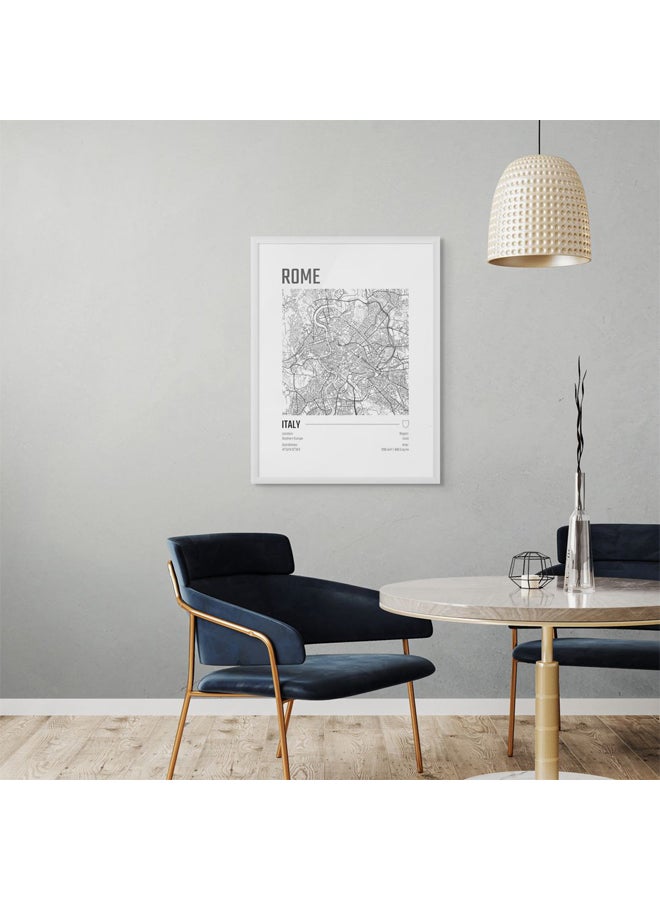 آرت دیکور  ديكور فني مؤطر، صورة فنية جميلة مطبوعة لخريطة مدينة روما، ملصق حضري حديث لإيطاليا، هدية سفر، ديكور جداري لغرفة المعيشة، المكتب، غرفة النوم، الفندق - Image 2