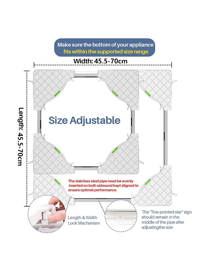 والالا حامل أسطواني قابل للتعديل للأجهزة الثقيلة مزود بـ 16 عجلة قفل صامتة وقاعدة متحركة مضادة للاهتزاز للغسالة والمجفف والثلاجة الصغيرة - Image 3