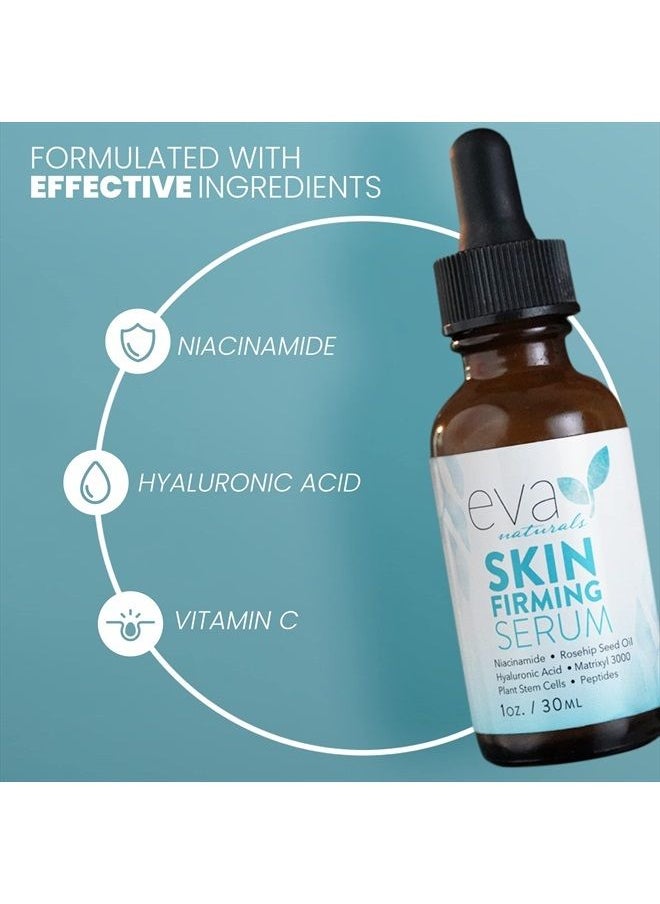 Eva Naturals - Skin Firming Serum - Niacinamide Serum for Face with Vitamin C and Hyaluronic Acid - Acne Serum for Face - Face Serum for Sensitive Skin and Acne - Skin Clearing Serum - Skin Serum for Firm Skin & Wri - Image 1