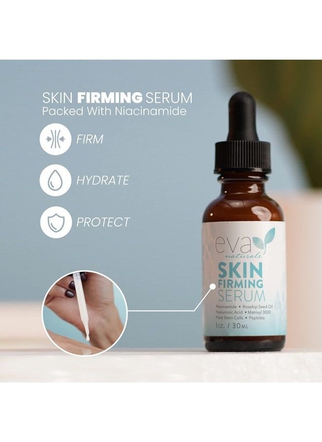 Eva Naturals - Skin Firming Serum - Niacinamide Serum for Face with Vitamin C and Hyaluronic Acid - Acne Serum for Face - Face Serum for Sensitive Skin and Acne - Skin Clearing Serum - Skin Serum for Firm Skin & Wri - Image 1