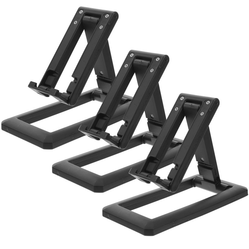 Foldable Adjustable Phone Stand Holder Black 3 Pack For Desktop Office Home Travel - Image 2