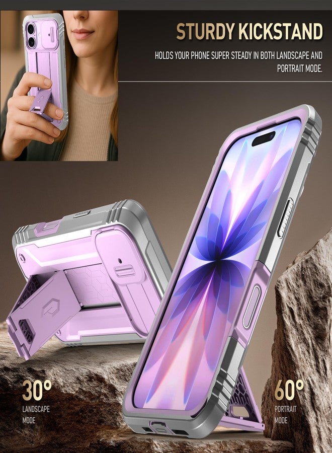 Poetic for iPhone 17 Case with Camera Control Capture Button, [Slide Camera Cover] [Built-in Stand] [Built-in Screen Protector] Full-Body Military Grade Rugged Phone Case for iPhone 17, Purple - Image 4