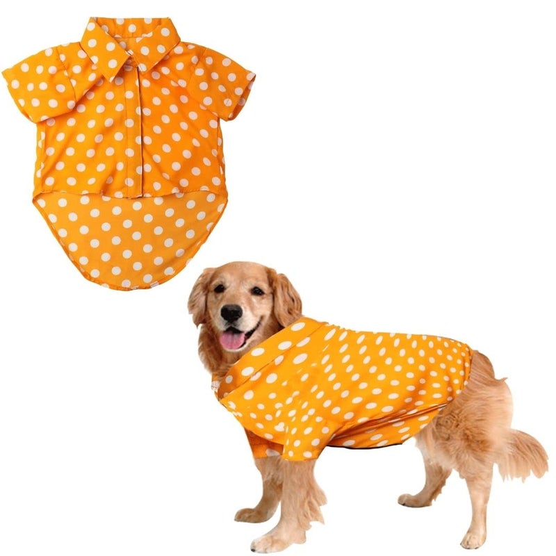 Sage Square Funky Soft Material Dog Shirt | Cool/Funky Print Pet | Soft Light Weight | Comfortable & Breathable Dog Clothing | Trendy Vest Outfit (Polka Orange) (XXXLarge - 30inch) - Image 1