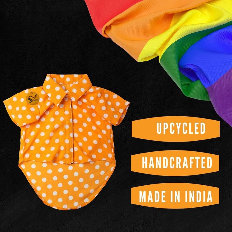 Sage Square Funky Soft Material Dog Shirt | Cool/Funky Print Pet | Soft Light Weight | Comfortable & Breathable Dog Clothing | Trendy Vest Outfit (Polka Orange) (XXXLarge - 30inch) - Image 4