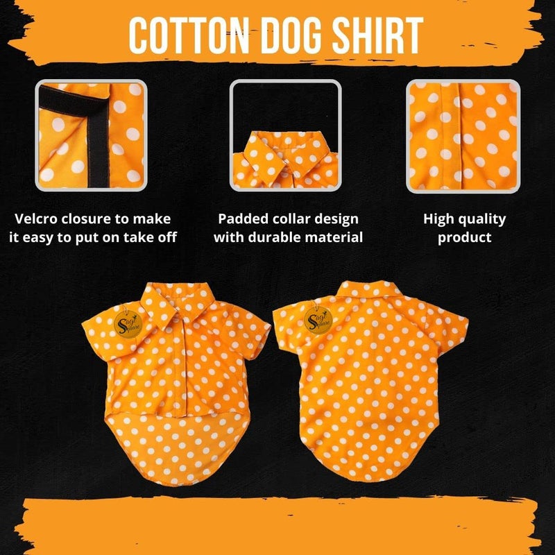 Sage Square Funky Soft Material Dog Shirt | Cool/Funky Print Pet | Soft Light Weight | Comfortable & Breathable Dog Clothing | Trendy Vest Outfit (Polka Orange) (XXXLarge - 30inch) - Image 5