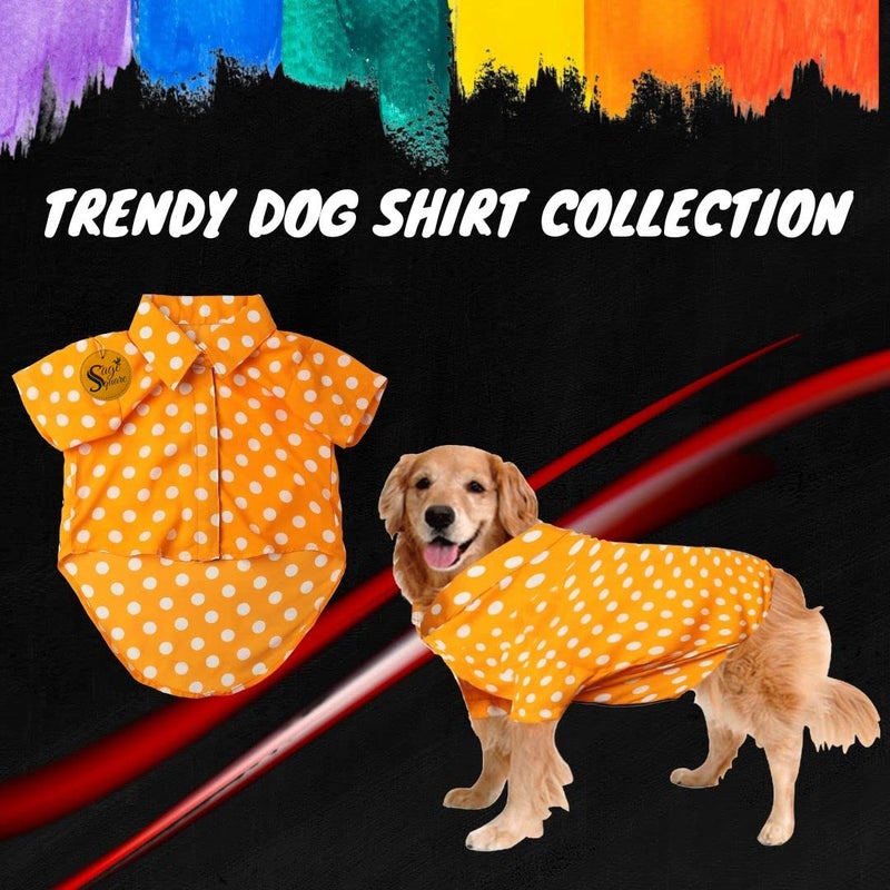 Sage Square Funky Soft Material Dog Shirt | Cool/Funky Print Pet | Soft Light Weight | Comfortable & Breathable Dog Clothing | Trendy Vest Outfit (Polka Orange) (XXXLarge - 30inch) - Image 2
