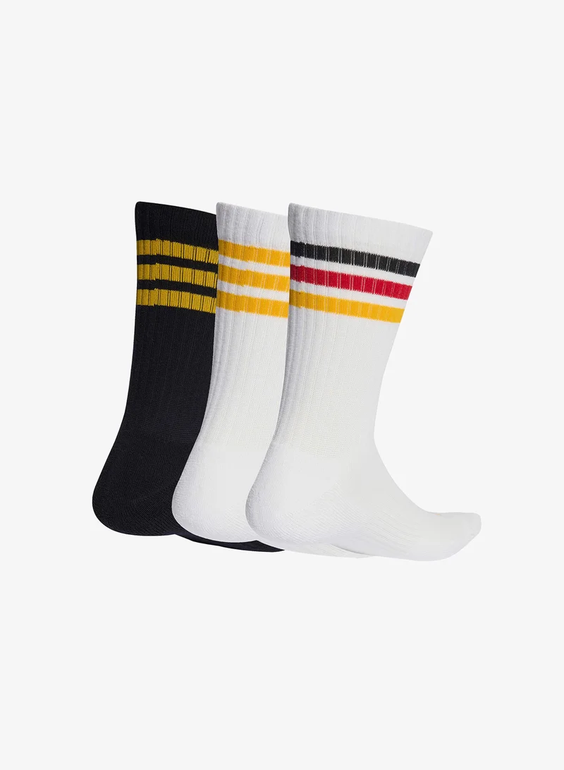 adidas ثلاث جوارب مبطنة بشعار الخطوط الثلاثة