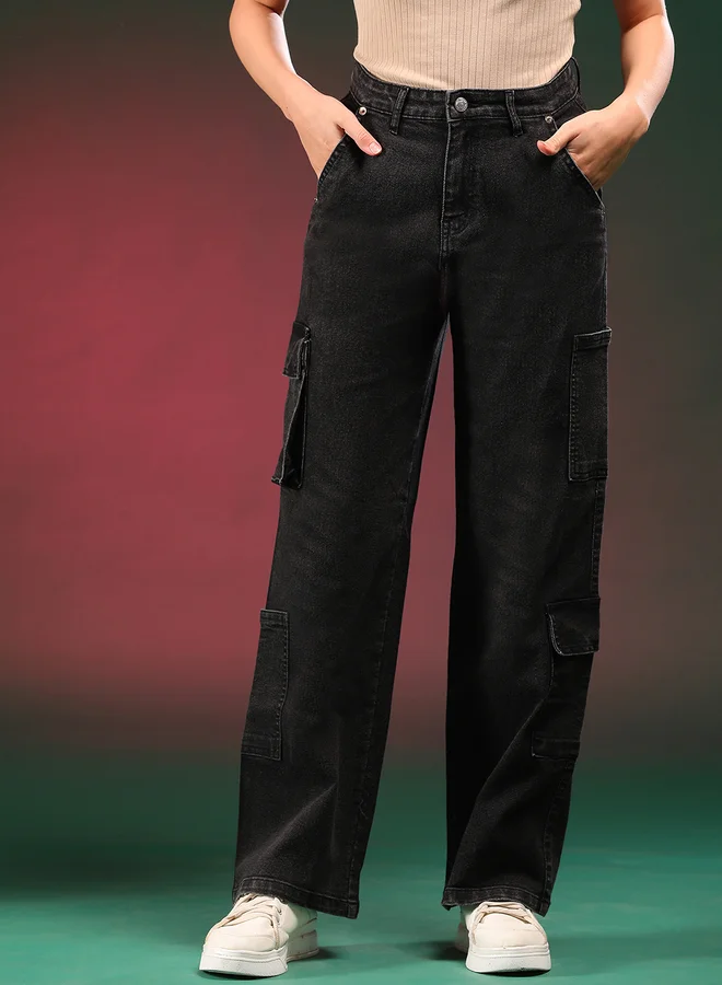 Kotty High Rise Straight Leg Cargo Jeans