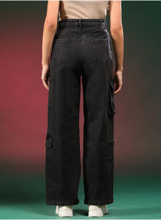 كوتي High Rise Straight Leg Cargo Jeans