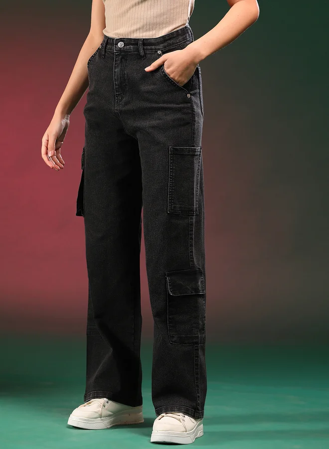 Kotty High Rise Straight Leg Cargo Jeans