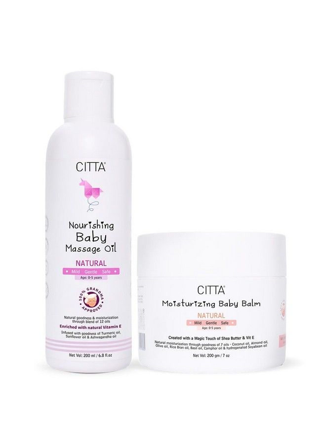 CITTA Nourishing Baby Massage Oil For New Born & Moisturizing Baby Balm Pack Of 2200 Ml 200 Gm - Image 2
