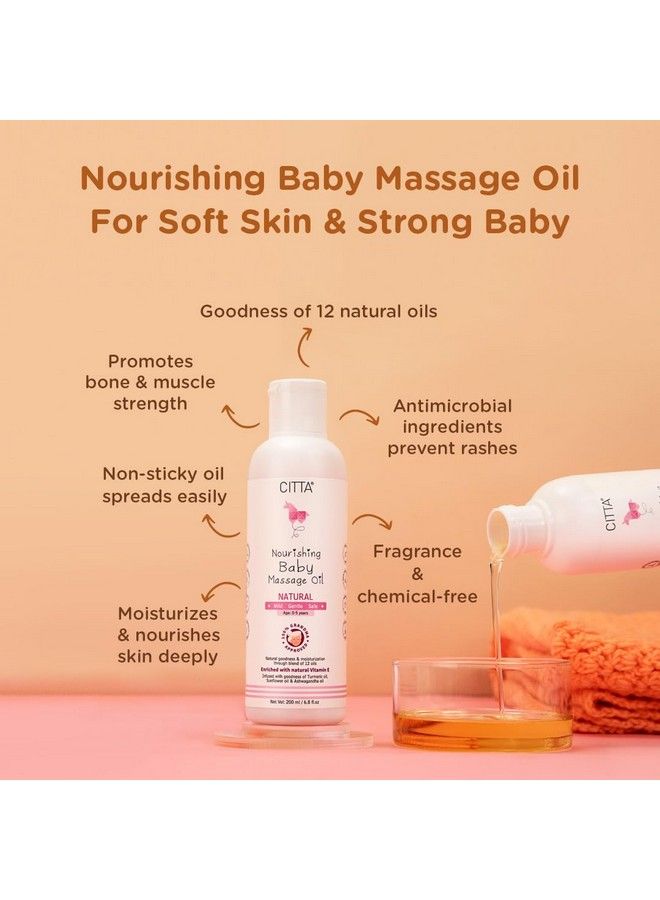 CITTA Nourishing Baby Massage Oil For New Born & Moisturizing Baby Balm Pack Of 2200 Ml 200 Gm - Image 4