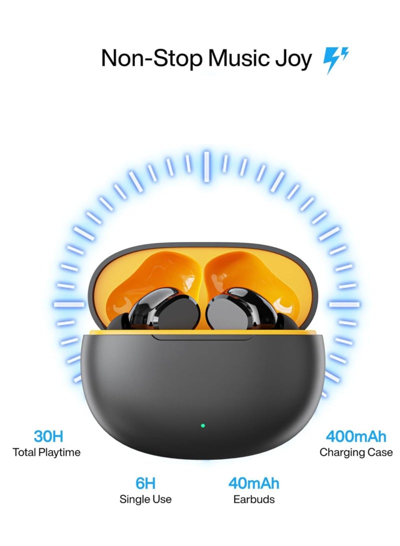 G-TAB X5 Pro AI Bluetooth 5.4 Wireless Earbuds with AI Noise Cancellation, Live Translation, 40H Playtime, Type-C Fast Charging, Touch Control, HiFi Stereo Bass, HD Mic, Low Latency, In-Ear TWS Earphones for Android & iPhone – Black - Image 4