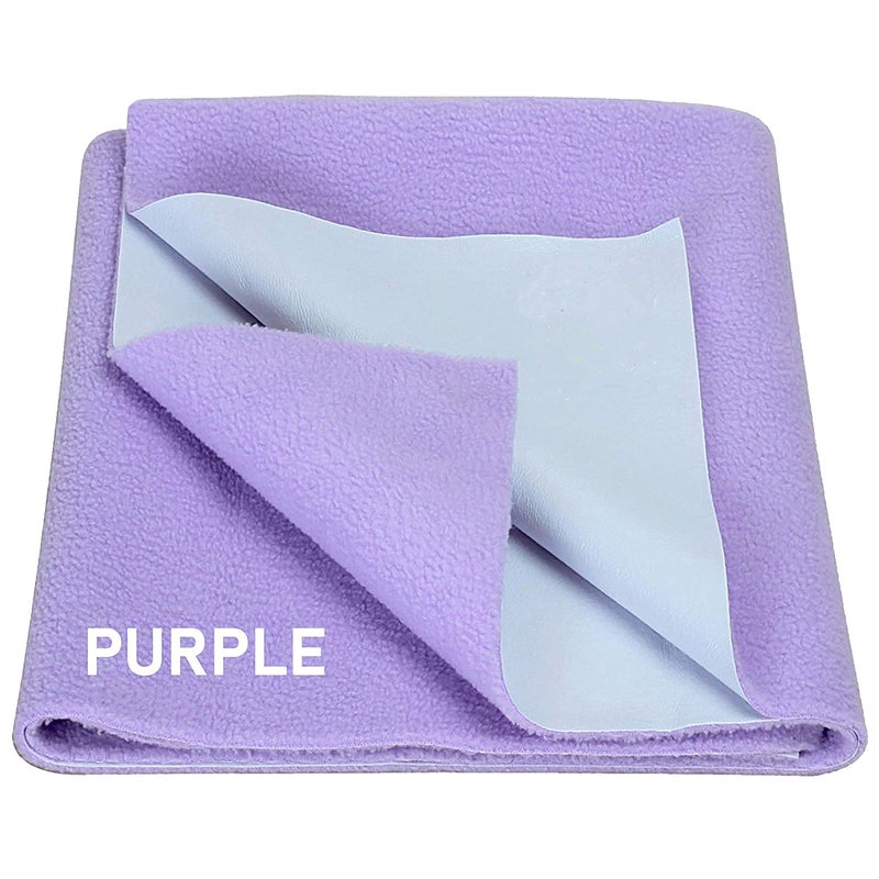 SUBHUSHA Baby Bed Protector Quick Dry Laminated Sheet Waterproof Mat (Purple) M - Image 1