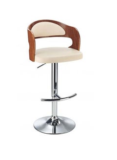 Woplek Brown&Beige Rotating Wooden Modern Stylish Luxury Comfort Bar Chair  - Image 1