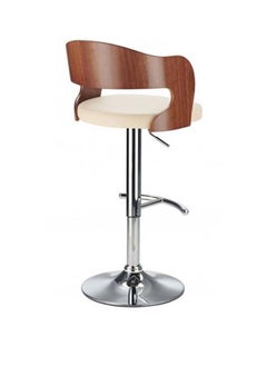 Woplek Brown&Beige Rotating Wooden Modern Stylish Luxury Comfort Bar Chair  - Image 3