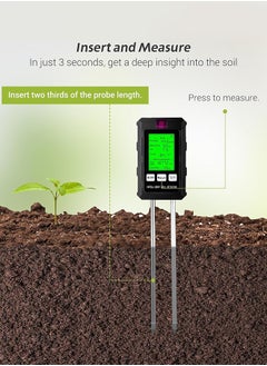 INKBIRD Multifunctional Soil Meter Soil Detector Soil Monitor with LCD 6-in-1 Measures Soil Fertility/Moisture/Temperature/PH/Sunlight Intensity/Ambient Humidity Soil Tester for Indoor Outdoor Planting  - Image 3