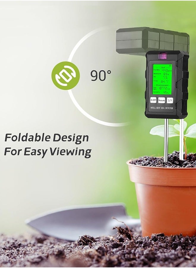 INKBIRD - Multifunctional Soil Meter Soil Detector Soil Monitor with LCD 6-in-1 Measures Soil Fertility/Moisture/Temperature/PH/Sunlight Intensity/Ambient Humidity Soil Tester for Indoor Outdoor Planting - Image 1