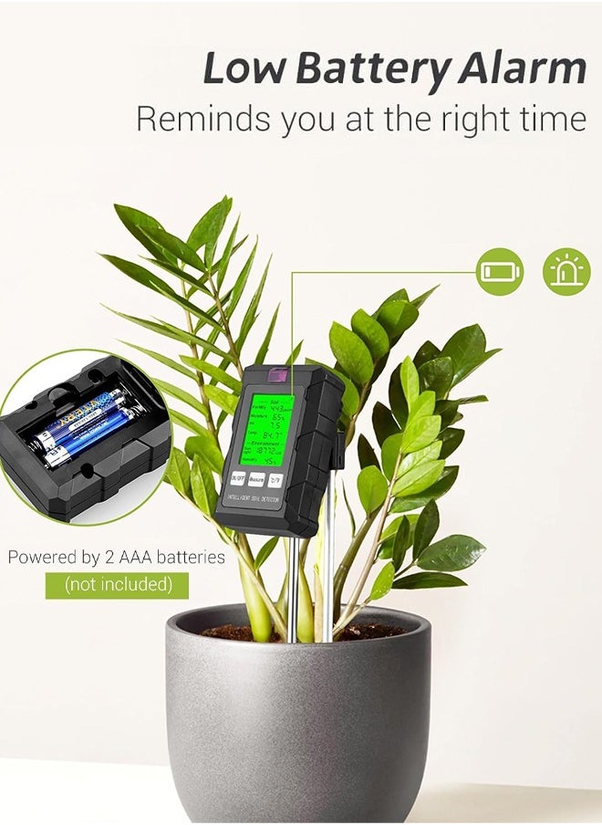 INKBIRD - Multifunctional Soil Meter Soil Detector Soil Monitor with LCD 6-in-1 Measures Soil Fertility/Moisture/Temperature/PH/Sunlight Intensity/Ambient Humidity Soil Tester for Indoor Outdoor Planting - Image 1