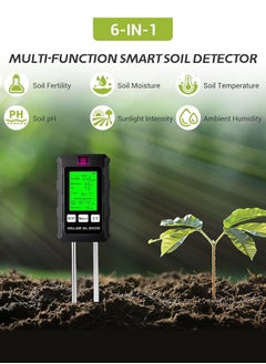 INKBIRD Multifunctional Soil Meter Soil Detector Soil Monitor with LCD 6-in-1 Measures Soil Fertility/Moisture/Temperature/PH/Sunlight Intensity/Ambient Humidity Soil Tester for Indoor Outdoor Planting  - Image 2