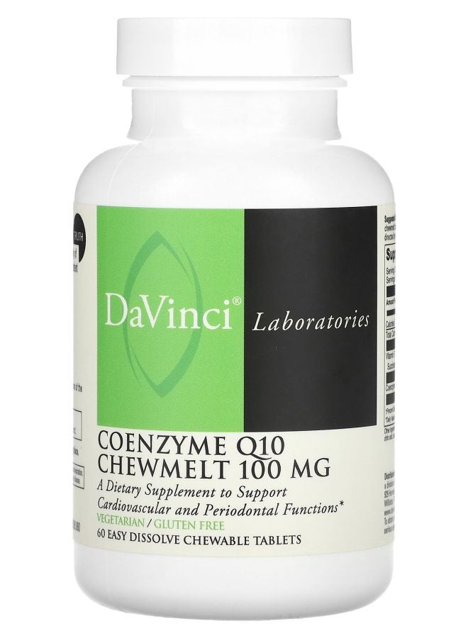 DaVinci Laboratories of Vermont Coenzyme Q10 Chewmelt 100 mg 60 Easy Dissolve Chewable Tablets