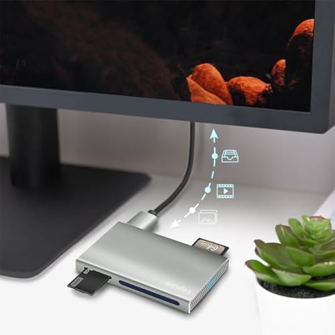 Logilink USB 3.2 (GEN1) 5 IN 1 ALUMINIUM CARD READER FOR SD/SDHC/SDXC, MICROSD, MS, CF AND M2 - Image 3