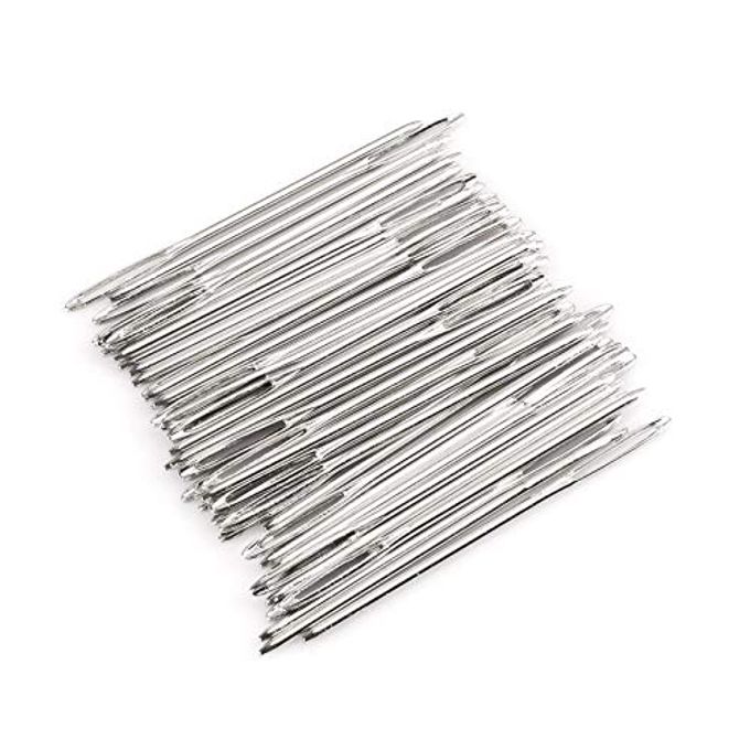 Fubeasi Z-Color 50pcs Big Eye Needles Blunt White 7cm Long Large Hole NOT Sharp Sewing Kniting Embroidery Tool Hand DIY Needlework Plus - Image 1