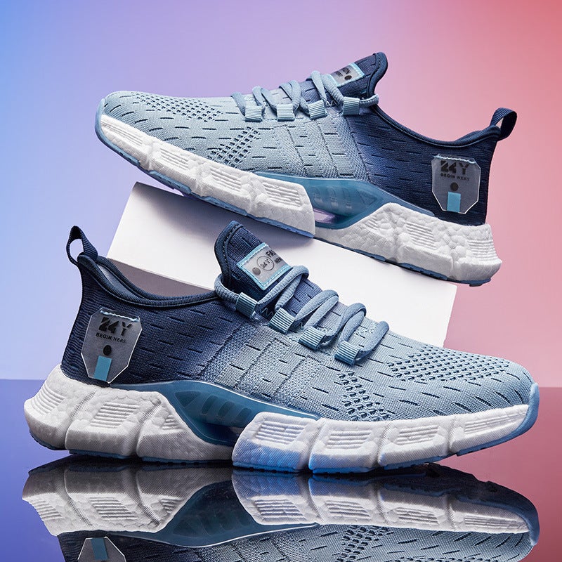 Generic Autumn Gradient Popcorn Sneakers Breathable Trendy Sports Shoes Blue 
