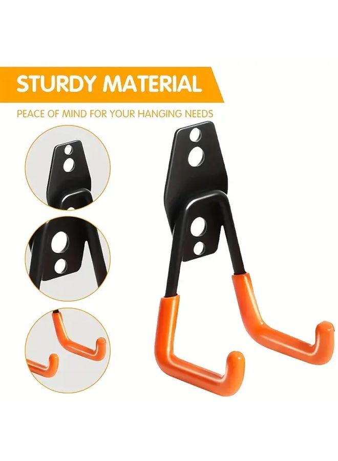 4 Pcs Heavy Duty Metal Tool Hooks Wall Mounted Garage Organizer For Ladder Bicycle - Image 2