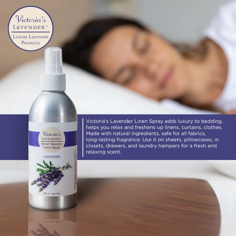Victoria's Lavender Victoria's Lavender Aromatherapy Pillow and Linen Spray - Soothing Lavender Essential Oil Mist, Bed Spray for Ultimate Aromatherapy Experience, Lavender Linen Spray for Pillow - (8 oz Sizes)  - Image 3