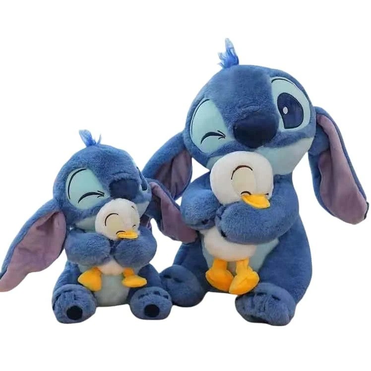 Bluejw New Design Kawaii Lilo & Stitch Plush Toy – Cute Stuffed Animal Doll of Stitch Holding a Duck, Soft Anime Cartoon Figure Gift for Kids - Image 3