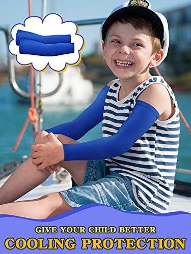 Geyoga 10 Pairs Kids Arm Sleeves Baseball Arm Sleeves Youth UV Protection Anti-slip Ice Silk Covers(Mixed Colors,４-8 Years) - Image 3