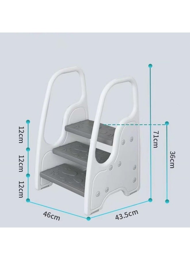 CCOVERY Toddler Step Stool for Bathroom Sink,Adjustable 3 Step Stool for Kids,Kitchen Standing Tower,Children Learning Helper Stool with Safety Handles and Non-Slip Pads,White  - Image 4