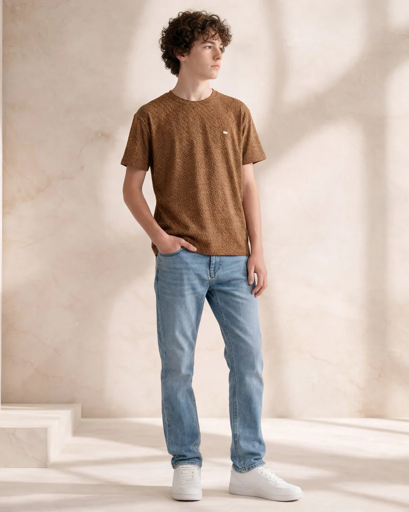 ردتاغ Boys Brown Printed T-Shirt