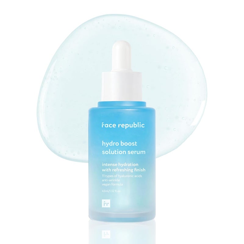 Face Republic Hydro Boost Solution Serum 45ml 152 fl oz  Hyaluronic acids Adenosine  Hydrating Refining  Antiwrinkle  No Artificial Color  For Dry Sensitive Skin  Vegan Korean Skin Care