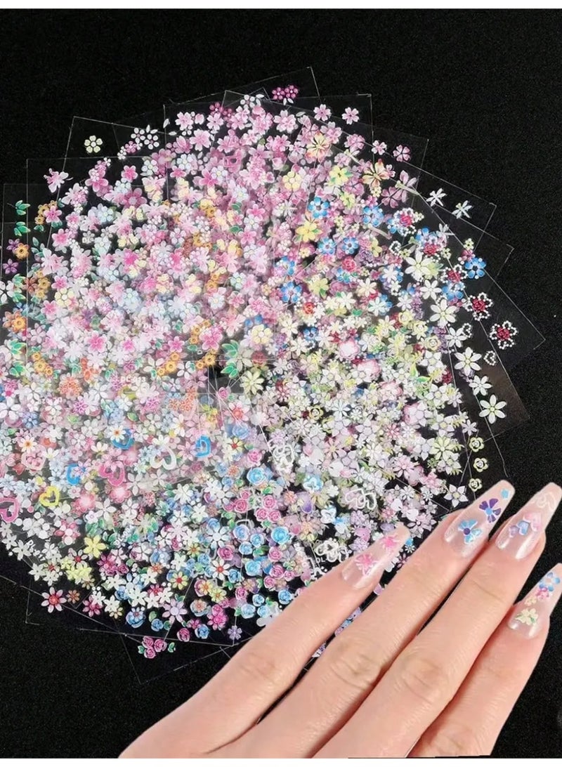 ملصقات اظافر بتصميم ازهار متعدده تضيف لمسه مميزه وأنيقه لتصميم الأظافر اليومي أو المناسبات - Image 2