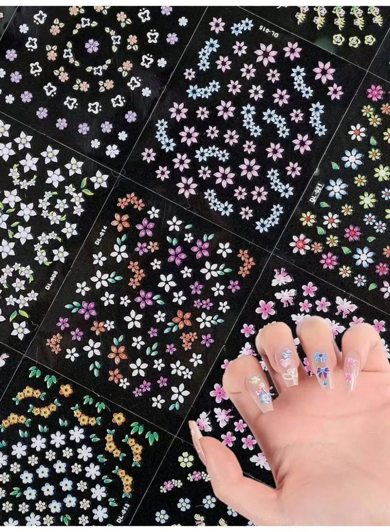 ملصقات اظافر بتصميم ازهار متعدده تضيف لمسه مميزه وأنيقه لتصميم الأظافر اليومي أو المناسبات - Image 3