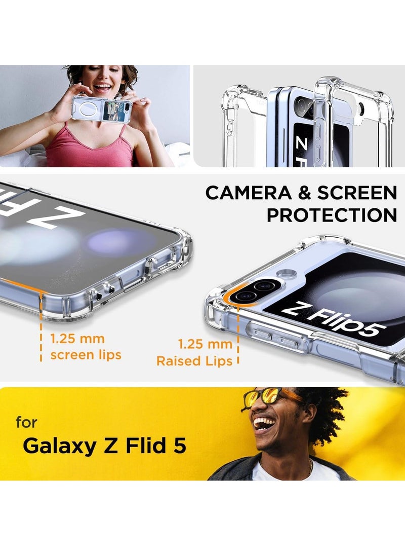 MIGOFAST Magnetic Clear Case for Samsung Galaxy Z Flip 5 5g Support Magsafe and Wireless Charger, Transparent Shockproof and Drop-Proof Hard PC Phone Cover for Galaxy z flip 5 - Image 4