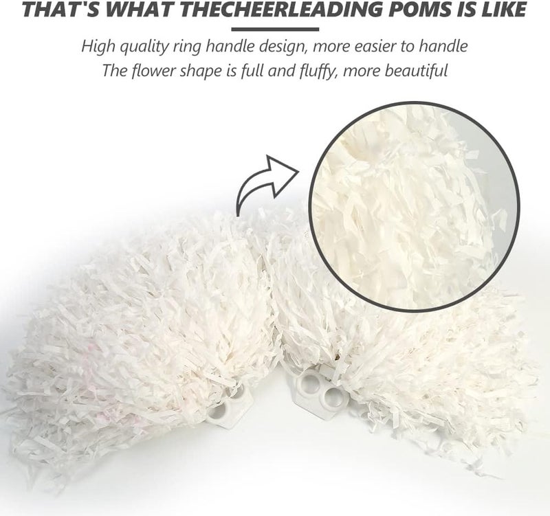comfrt 2 Pcs Cheerleader Pom Poms Cheerleading Sport Party Dance Accessories, 8 Colors to Choose - Image 3