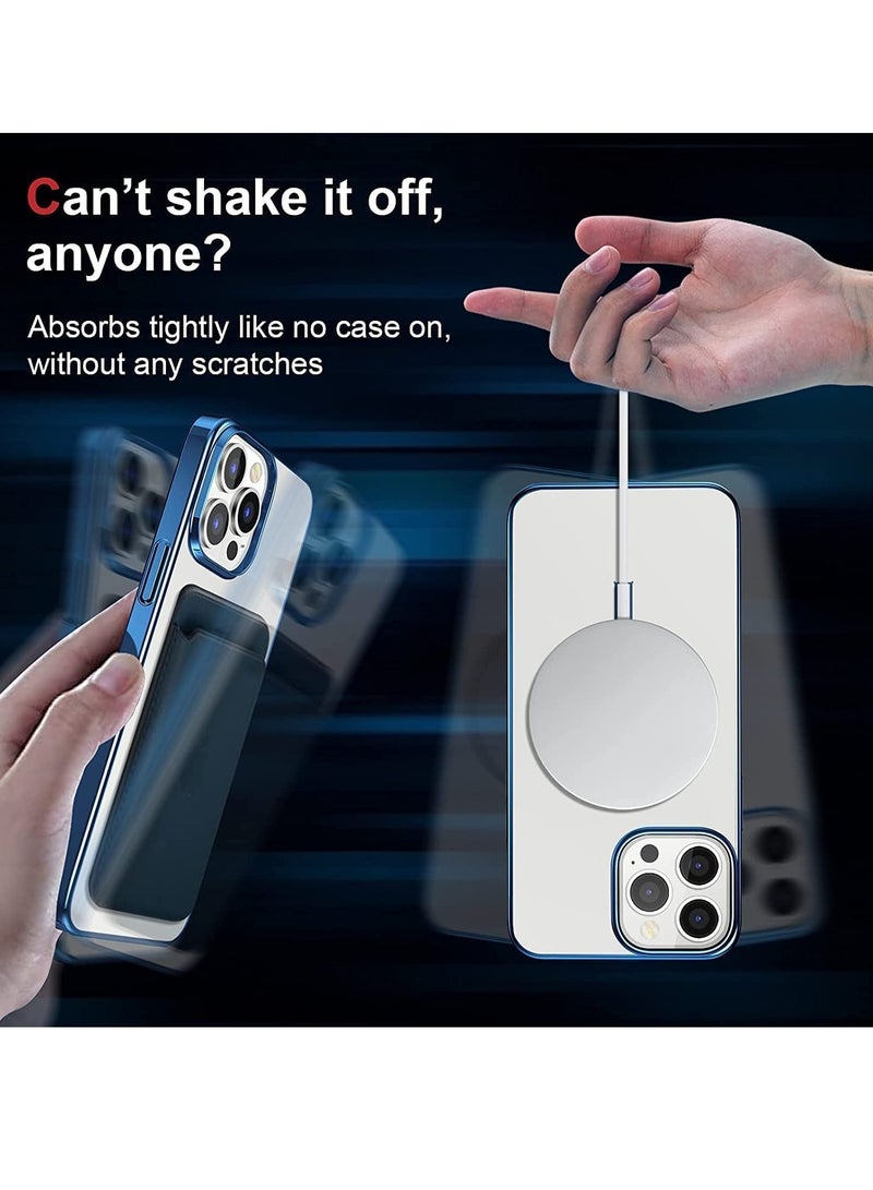 ELTRAZONE Built-in Magnet Clear Case for iPhone 14 Plus, Compatible with Mag-safe Accessories, Slim Thin PC Durable Case Support Wireless Char-ging (iPhone 14 Plus, Navy Blue) - Image 4