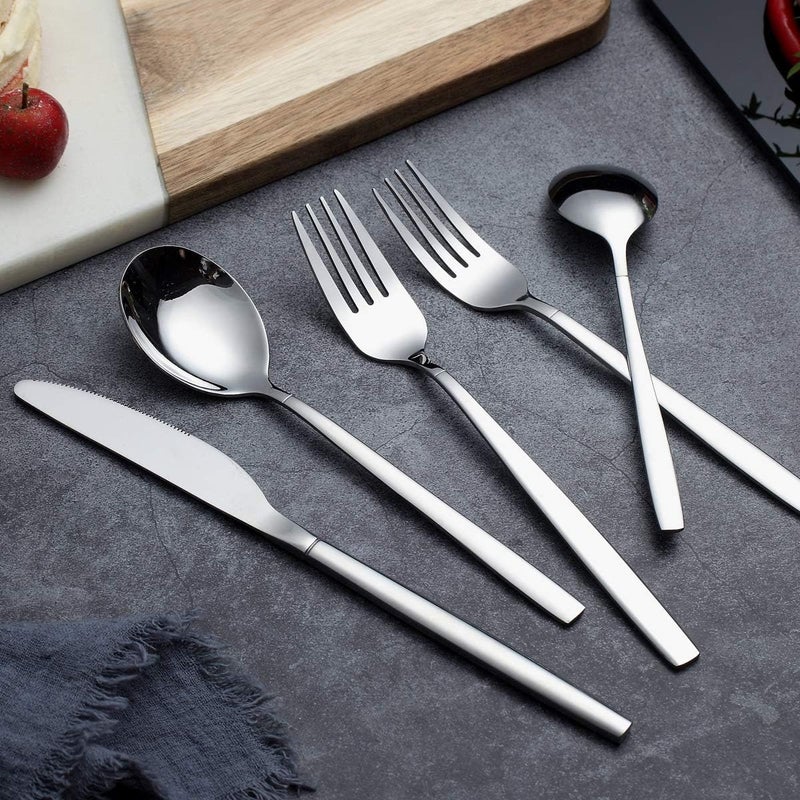 Berglander Flatware Set 40 Pieces Stainless Steel Flatware Set Silverware Set Service For 8 - Image 4